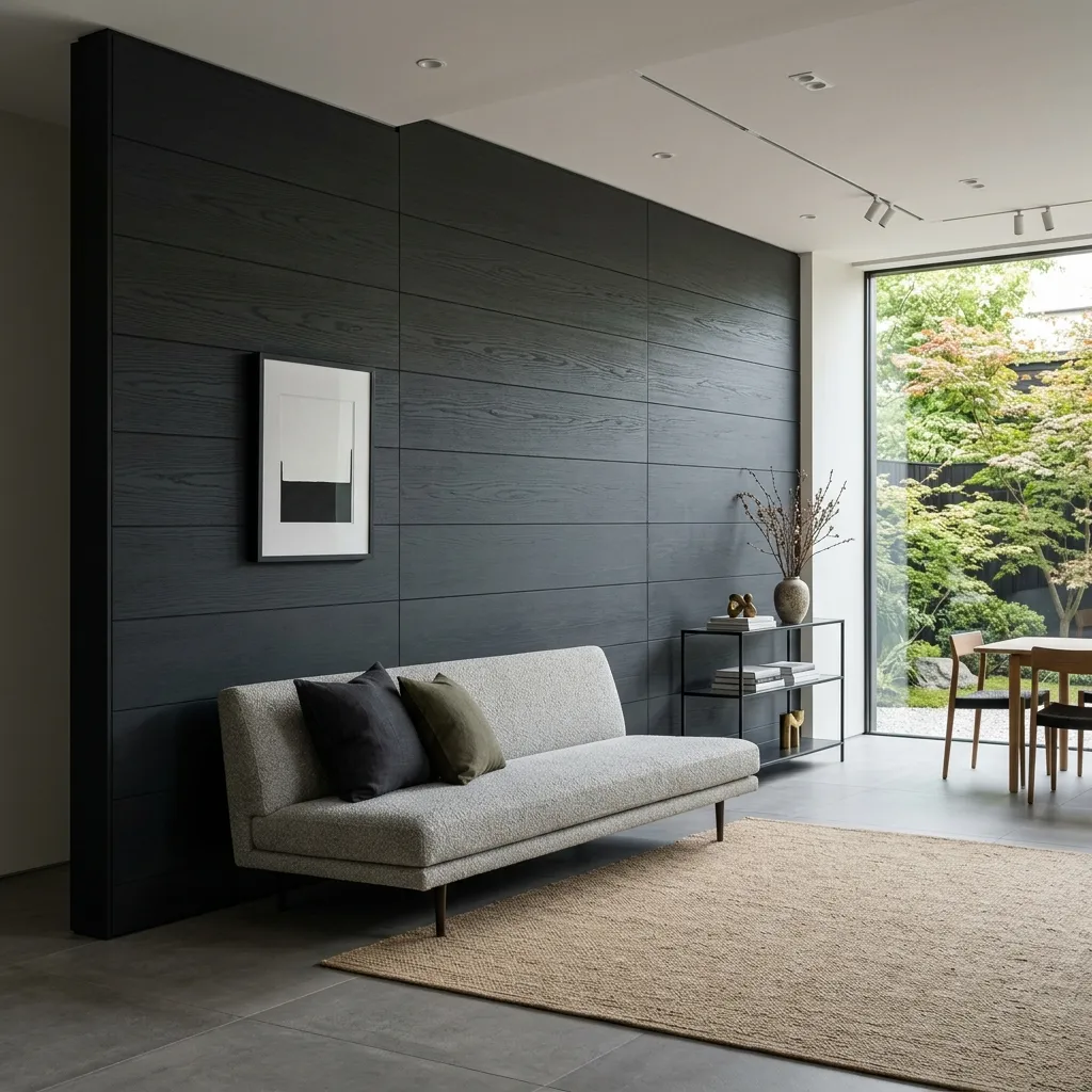 Deep Charcoal Dyed Wood Veneer