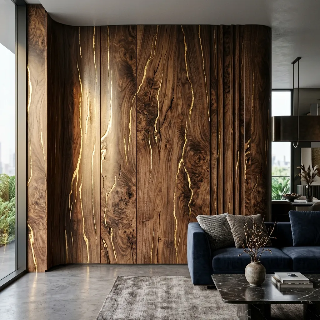 Metallic Gold Infused Wood Veneer